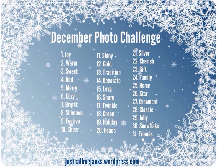 the december photo challenge with snowflakes