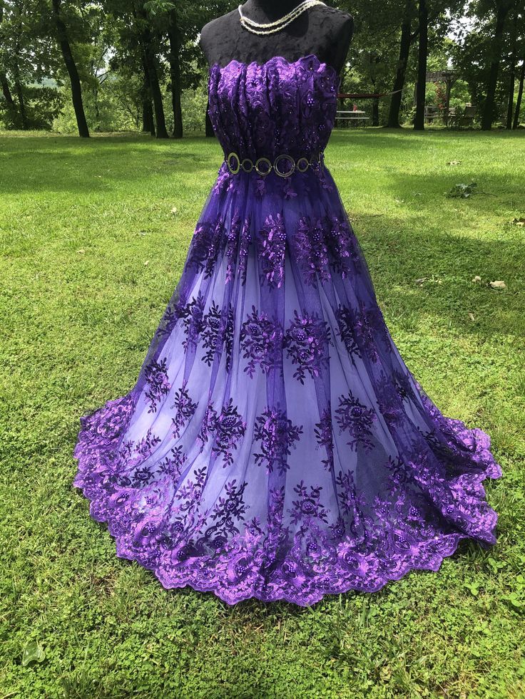 Beautiful Purple color lace Eco- Friendly. Breathable. Good quality. Width 48”-50”. sold By the yard Embroidered Fitted Ball Gown For Prom, Fitted Embroidered Ball Gown For Prom, Intricate Embroidered Tulle Prom Dress, Lace Ball Gown With Intricate Embroidery, Prom Dresses With Intricate Embroidery On Tulle, Prom Dresses With Intricate Embroidery And Tulle, Elegant Embroidered Prom Ball Gown, Fitted Lace Ball Gown For Banquet, Embroidered Gown For Wedding And Prom Season