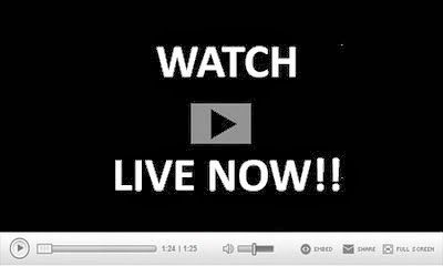 an image of a video screen with the words watch live now on it in black and white