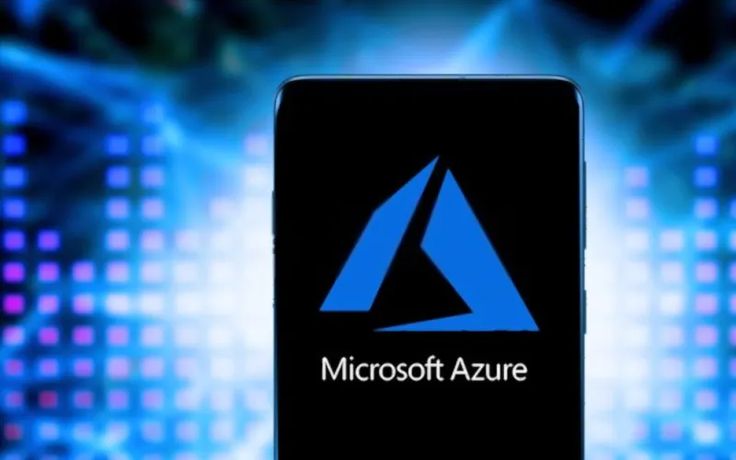 the microsoft azure logo is displayed on an iphone