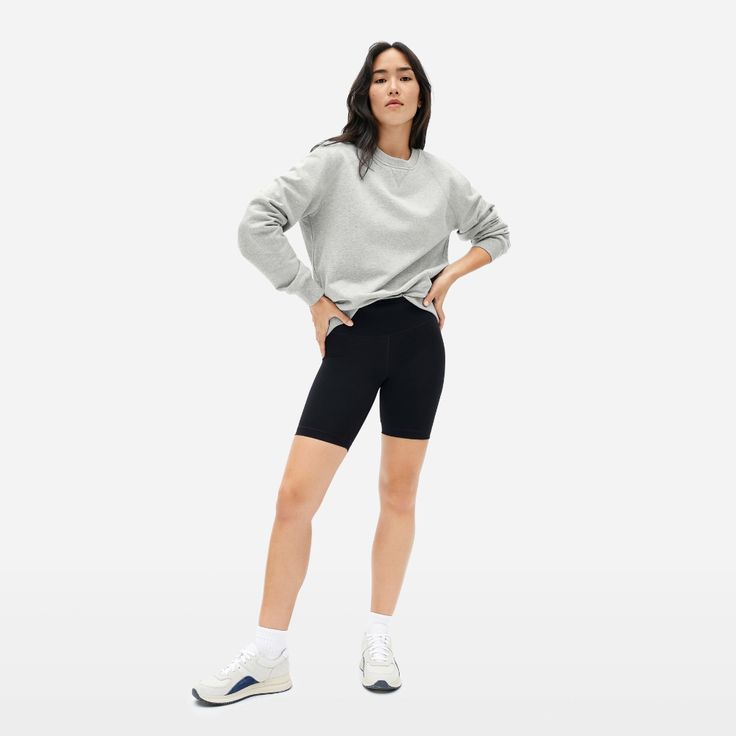 The Classic French Terry Crew | Everlane Relaxed Fit French Terry Crew Sweater, Everyday French Terry Sweatshirt, French Terry Crew Neck Sweatshirt, Solid French Terry Crew Sweatshirt, Soft-washed French Terry Crew Sweater, Turtleneck Sweatshirt, Blue Crewneck, French Terry Hoodie, Sweatshirt Short Sleeve