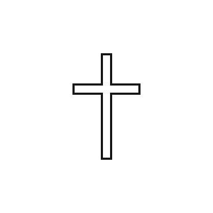 a black and white image of a cross