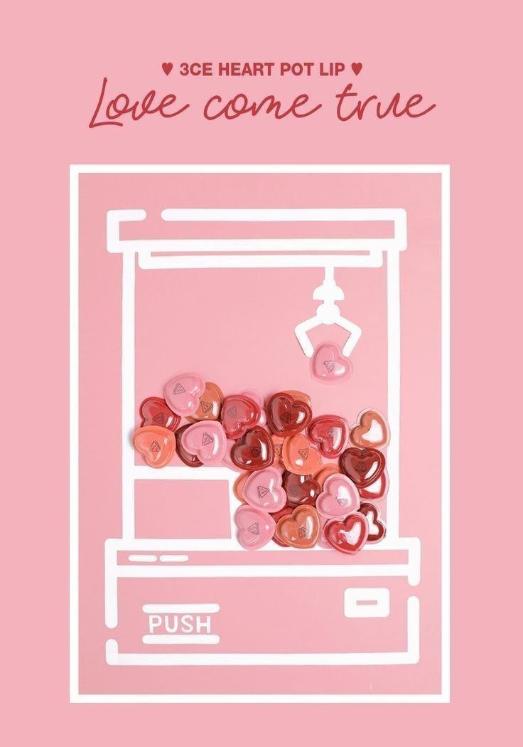 a pink poster with hearts on it and the words love come true written in white