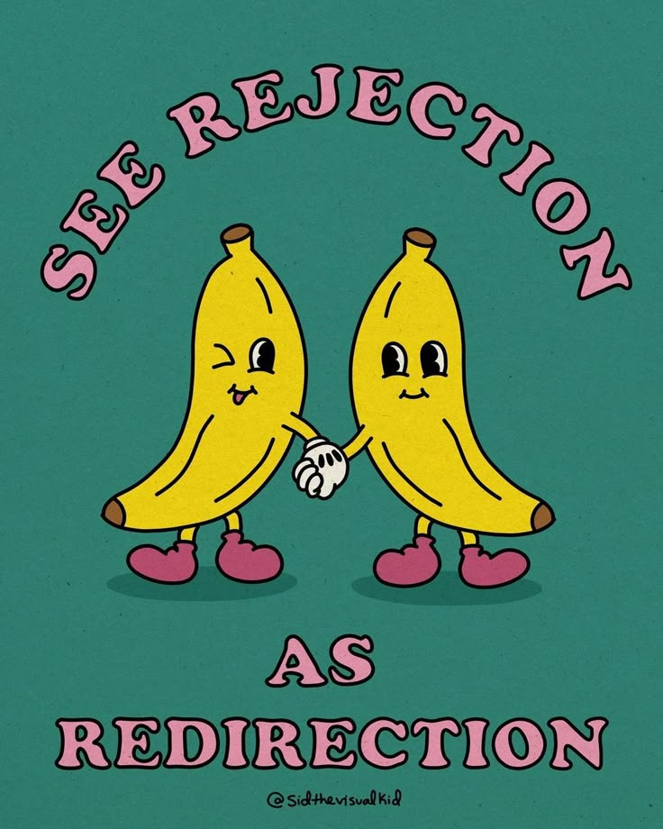 two yellow bananas are facing each other with the words see reflection as redirection