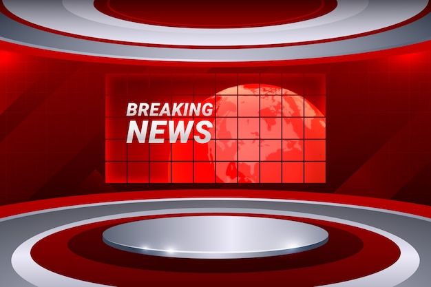 the breaking news logo is displayed on a red background with white and grey circles around it