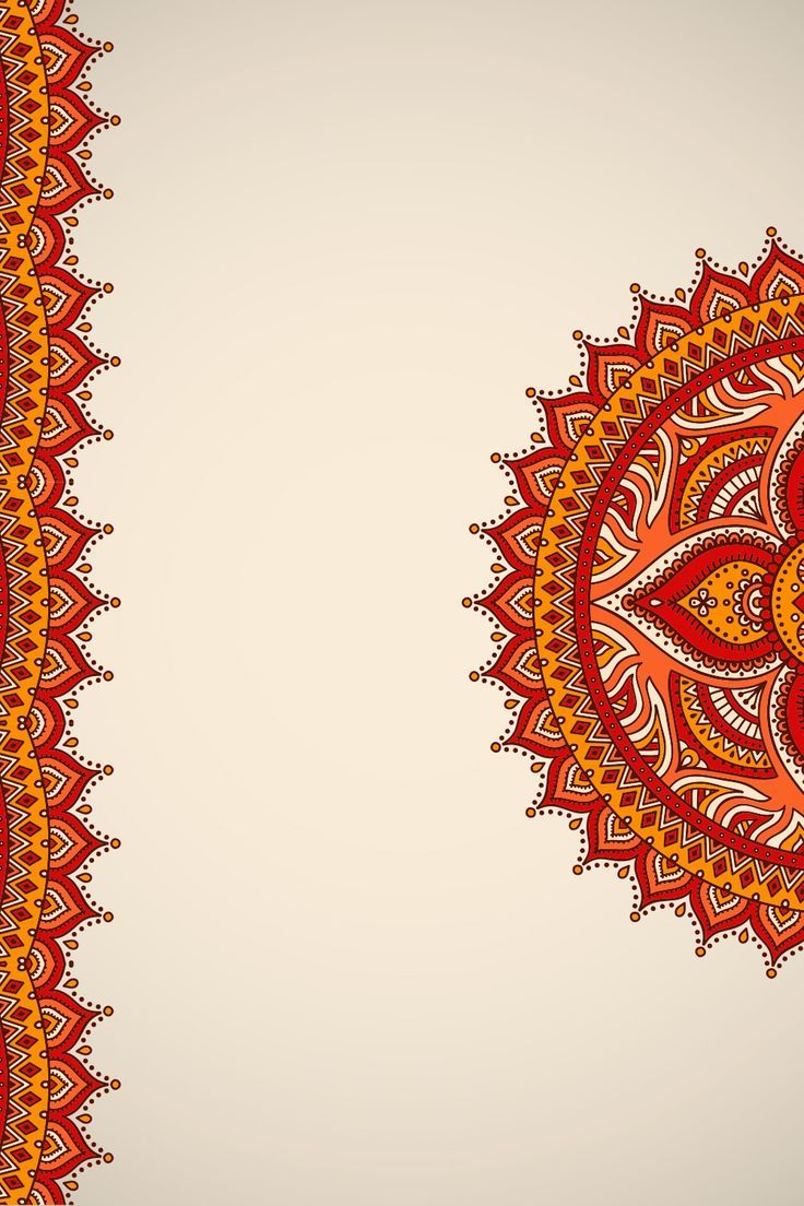 an ornate red and orange design on a white background with space for text or image