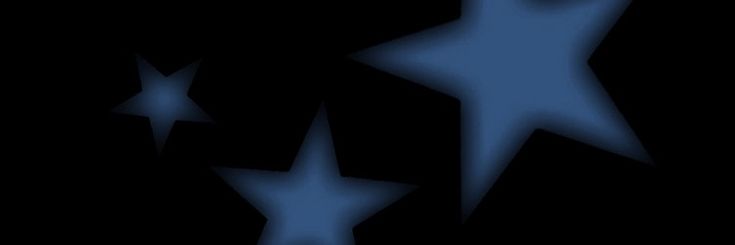 three blue stars on a black background