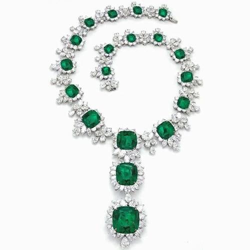 Expensive Necklaces, Platinum Necklace, Blue Sapphire Necklace, Expensive Jewelry Luxury, Diamond Necklace Designs, Bridal Fashion Jewelry, Necklace Bridal, Colombian Emeralds, Emerald Necklace