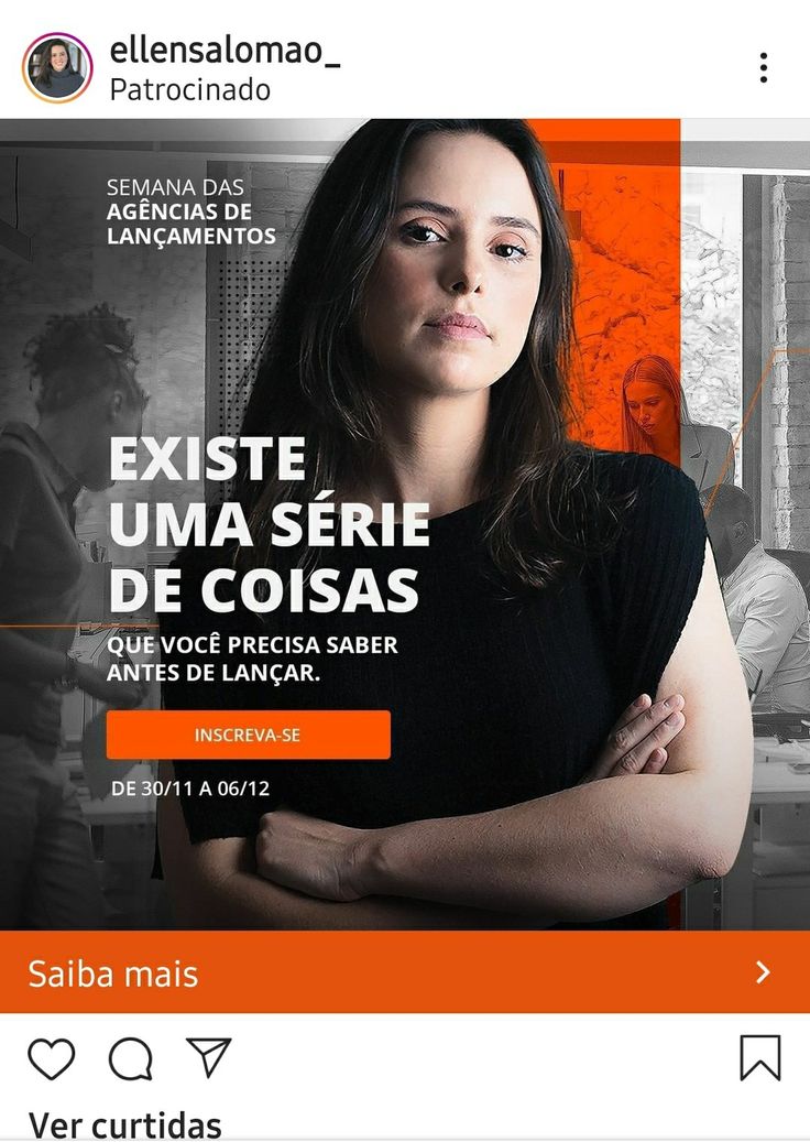 an image of a woman with her arms crossed in front of the camera and text that reads exite uma serie de coias