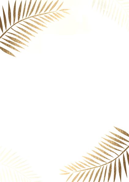 a white and gold palm leaf background