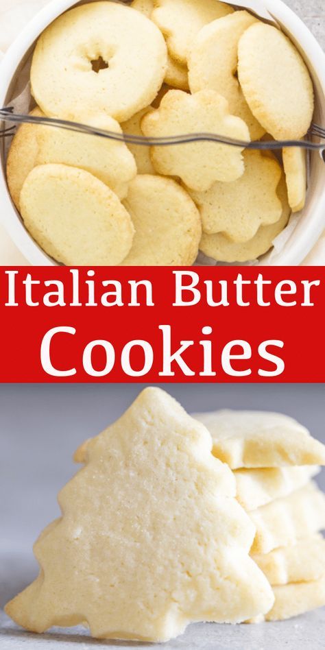 italian butter cookies in a bowl and on a plate