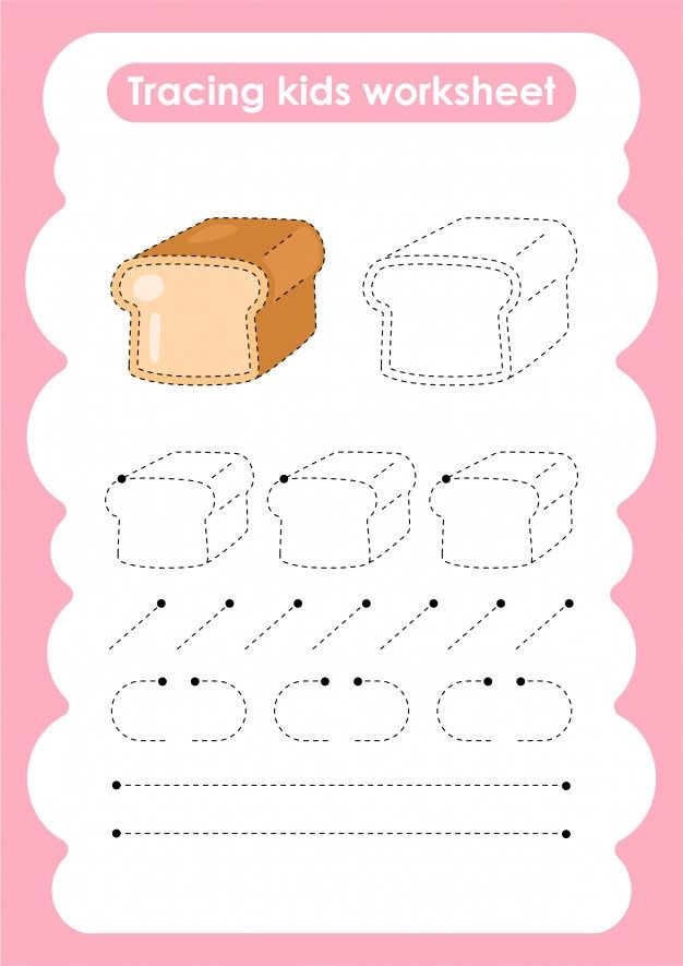 a worksheet for children to learn how to draw bread