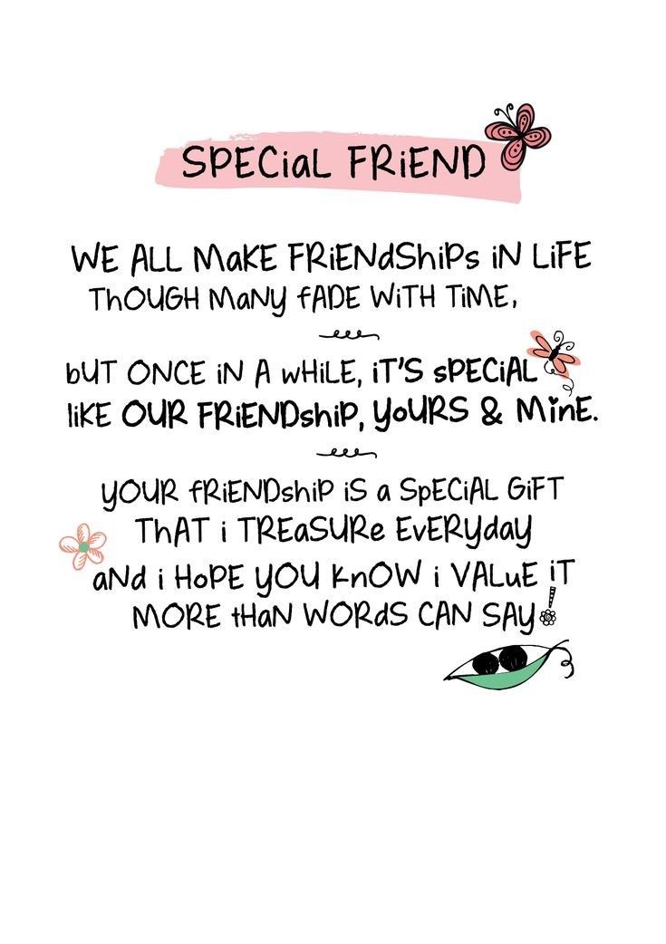 an image of a friend's birthday card with the words, special friend we all make friends in life through many feelings