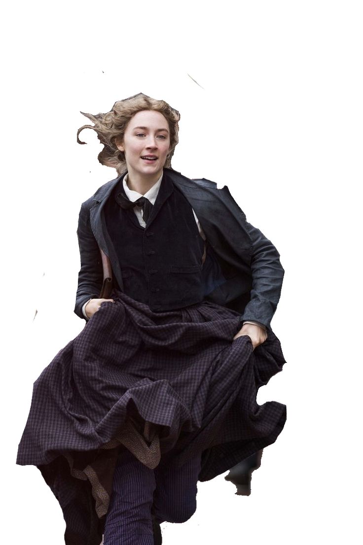 a woman in a dress and jacket is running with her hair blowing in the wind