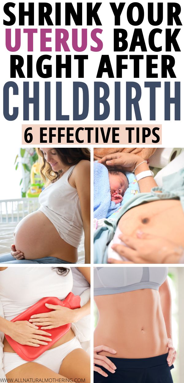 a woman with her stomach exposed and the words shrink your uttrios back right after child birth 6 effective tips