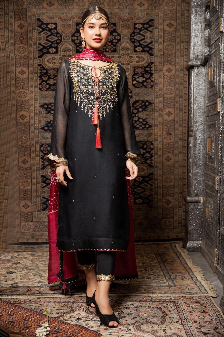 Jagmag (Three Piece) – Zaaviay Long Sleeve Embellished Chanderi Dress, Festive Semi-stitched Dress With Dupatta, Festive Chanderi Kurta For Party Wear, Unstitched Bollywood Formal Gown, Party Wear Kurta With Sheer Dupatta For Eid, Festive Chanderi Party Wear Kurta, Festive Party Wear Straight Kurta, Unstitched Bollywood Gown For Formal Occasions, Festive Party Wear Embellished Kurta