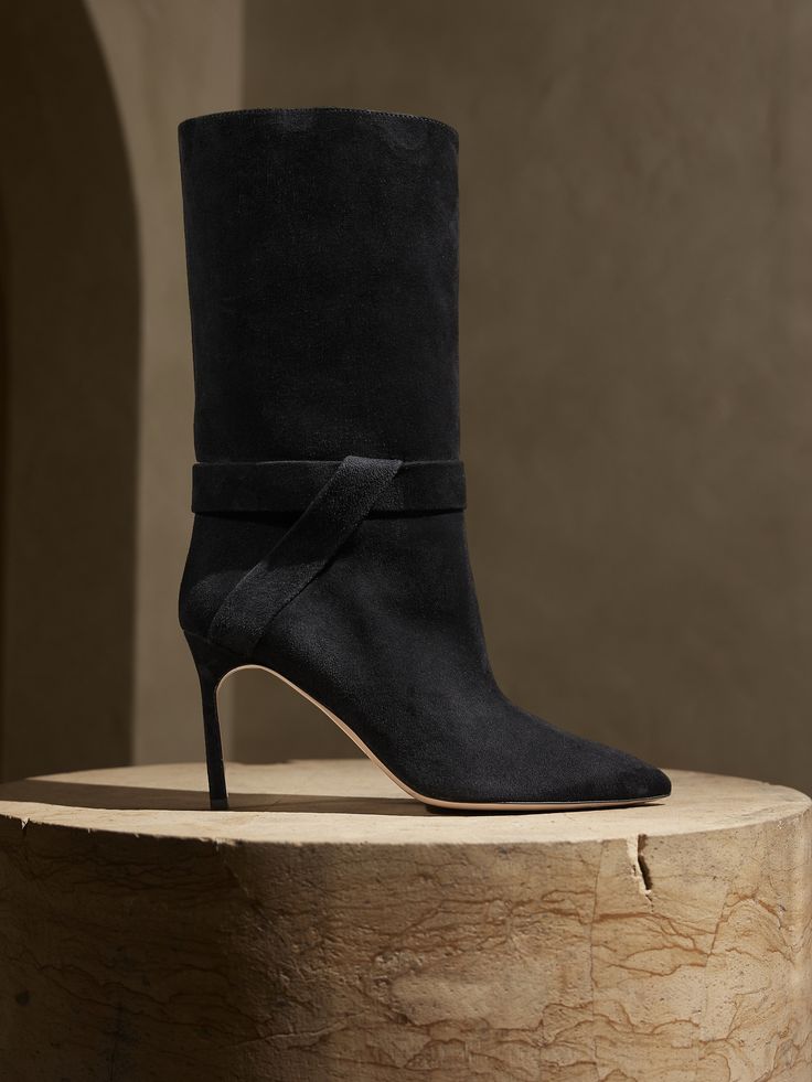 Torri Suede Boot | Banana Republic Fall Suede Mid-calf Boots Medium Width, Wide Calf Suede Mid-calf Boots For Fall, Suede Mid-calf Heeled Boots For Fall, Chic Mid-calf Boots For Fall, Wide Calf Suede Boots For Fall, Suede Mid-calf Boots For Fall, Chic Mid-calf Heeled Boots For Fall, Wide Calf Suede Heeled Boots For Winter, Suede Mid-calf Boots With Pointed Toe And Reinforced Heel