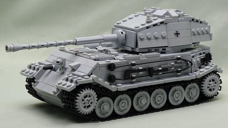 a lego model of a tank is shown