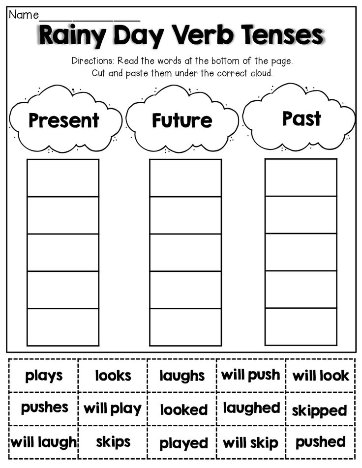 a printable worksheet for reading the past tense