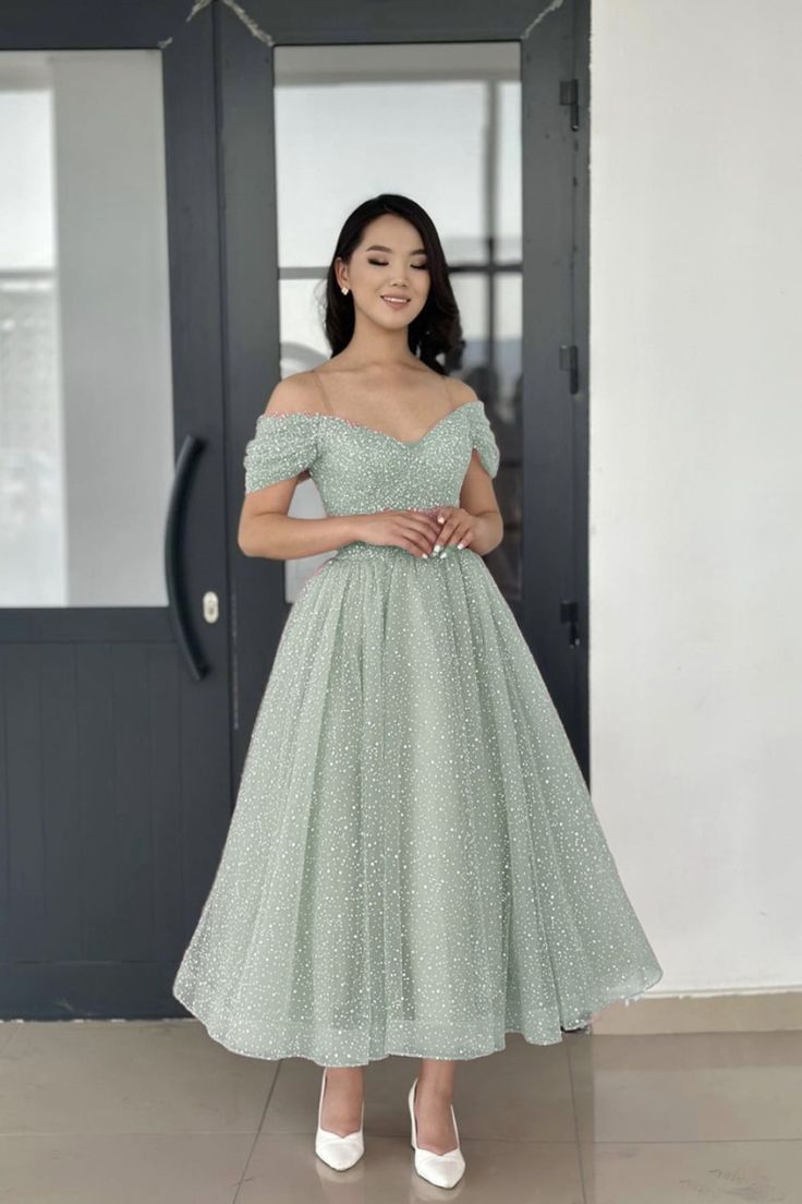 Dusty Sage Midi Bridesmaid Dress Frocks For Women Party, Rose Prom Dress, Midi Prom Dress, Bridesmaid Dresses Dusty Sage, Wedding Dresses Men Indian, Midi Bridesmaid Dress, Simple Frocks, My Wedding Dress, Dusty Sage