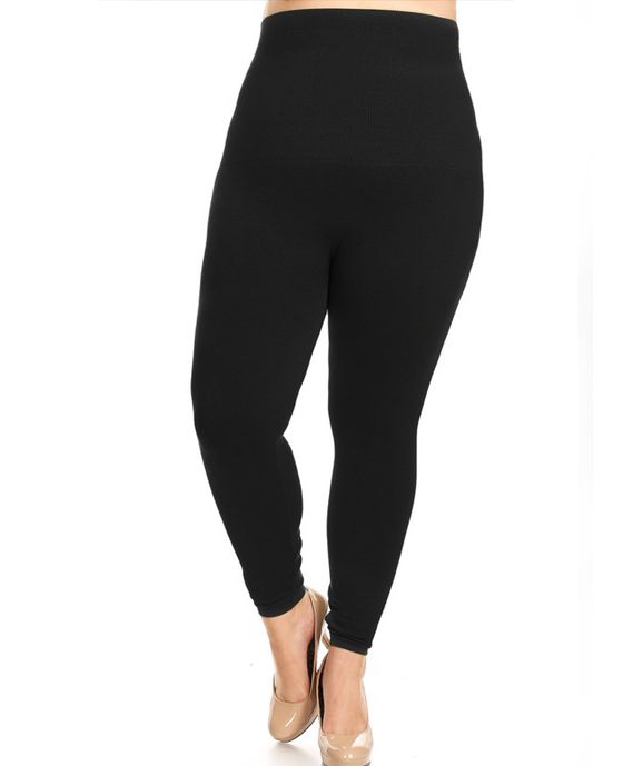 Miracle Trim Waist Mid-Waist Slimming Leggings are super soft, with a mid-waist and fleece lining. Created with a thick wide band for tummy control, these slimming leggings shape and mold your tummy, legs and thighs. Very comfortable and easy pull-on style makes it comfortable to wear as active wear. Color: Black Made of: 95% Polyester, 5% Spandex Due to health and sanitary reasons, ALL SALES ARE FINAL. Tight Full-length Leggings With Wide Waistband, Full Length Tight Leggings With Wide Waistband, Tight High-rise Leggings With Wide Waistband, High Waist Solid Tight Leggings, Solid Tight High-waist Leggings, High Waist Tight Leggings With Elastic Waistband, Solid Color Tight High-waist Leggings, Full Length Leggings With Wide Waistband For Fall, Tight Pants With Contoured Waistband