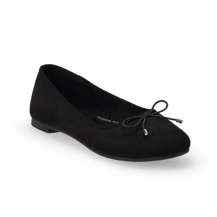 Finish off any outfit with this perfectly comfortable ballet flat from SO®. Click this FOOTWEAR GUIDE to find the perfect fit and more! FEATURES Arch support for all day comfort Easy slip on stylingDETAILS Textile, polyurethane upper Textile lining and midsole TPR outsole Round toe Foam footbed Heel height: 0.39-in. Spot clean Imported Size: 6. Color: Black. Gender: female. Age Group: adult. Yellow Slippers, Tie Up Flats, Comfortable Ballet Flats, Women's Ballet Flats, Cute Shoes Heels, Blue Flats, Black Ballet Flats, Womens Ballet Flats, Leather Ballet Flats