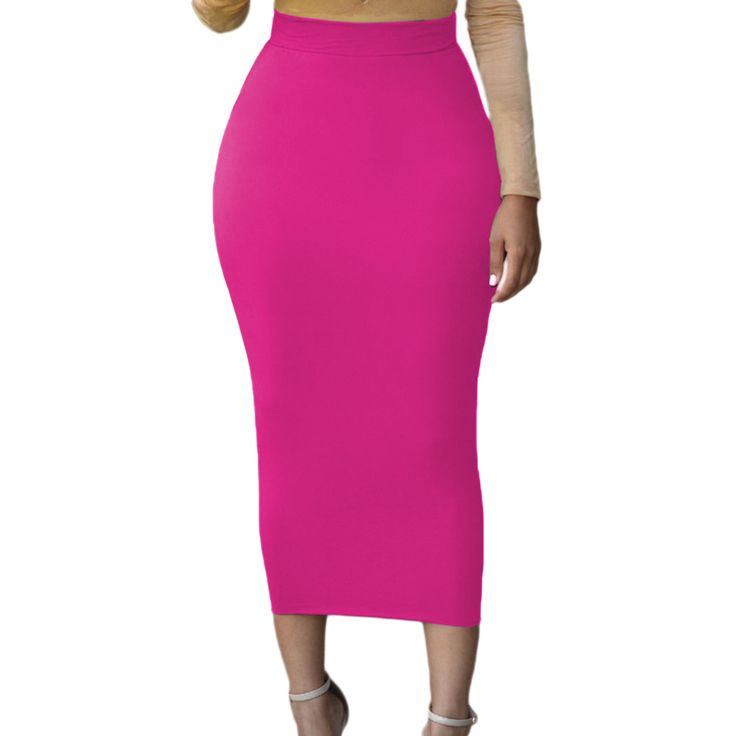 Solid Rosy High-waisted Bodycon Maxi Skirt High Waist Stretch Pencil Skirt In Solid Color, High Waist Stretch Pencil Skirt Solid Color, Fitted High Waist Solid Color Maxi Skirt, Solid Bodycon Casual Bottoms, Trendy Stretch Maxi Pencil Skirt, Fitted High Waist Maxi Skirt, Casual High Waist Bodycon Bottoms, Solid Color Casual Bodycon Bottoms, Casual Solid Color Bodycon Bottoms