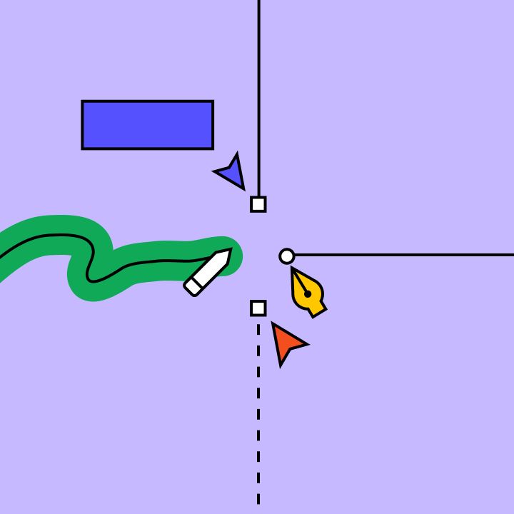 a drawing of a green snake in the middle of a purple room with blue walls