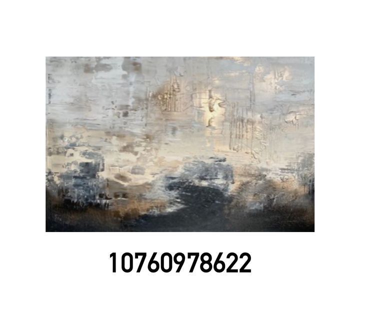 an abstract painting with black and white colors on the bottom half of it, in front of