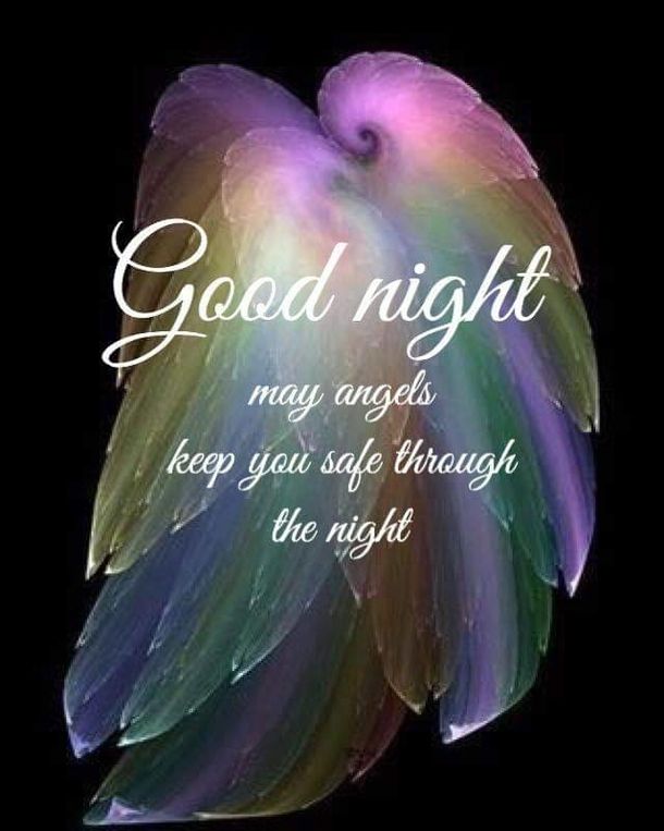 an angel wing with the words good night on it