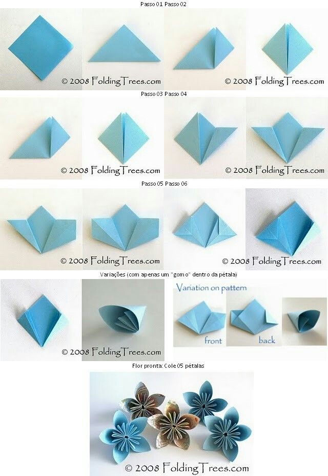 how to make origami flowers out of paper