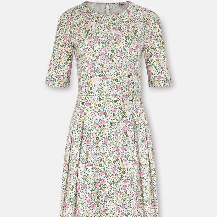 Women’s Size 10 Uk - Fits Like Us 6/8 Brand New With Tags Classic A-line Spring Dress, Fitted A-line Dress With Ditsy Floral Print, Cotton Fitted Midi Dress For Garden Party, Fitted Knee-length Dress With Ditsy Floral Print, Fitted Cotton Midi Dress For Garden Party, Fitted Cotton Dress For Garden Party, Spring Cotton Dress With Fitted Waist, Fitted Cotton Floral Dress, A-line Dresses With Ditsy Floral Print For Spring