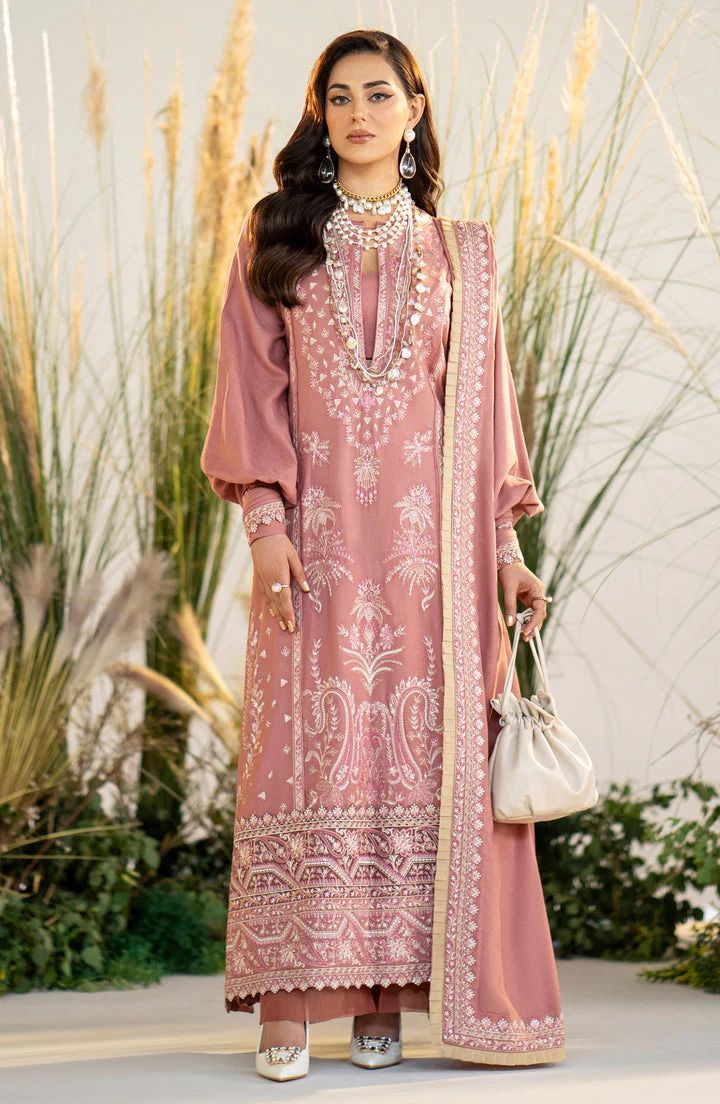 Luxury Pink Embroidered Pakistani Salwar Kameez Dupatta Salwar Suit Pakistani Winter Dresses, Pakistani Salwar, Raw Silk Fabric, Winter 23, Pakistani Salwar Kameez, Leather Dye, Ladies Clothing, Suits For Sale, Organza Dupatta