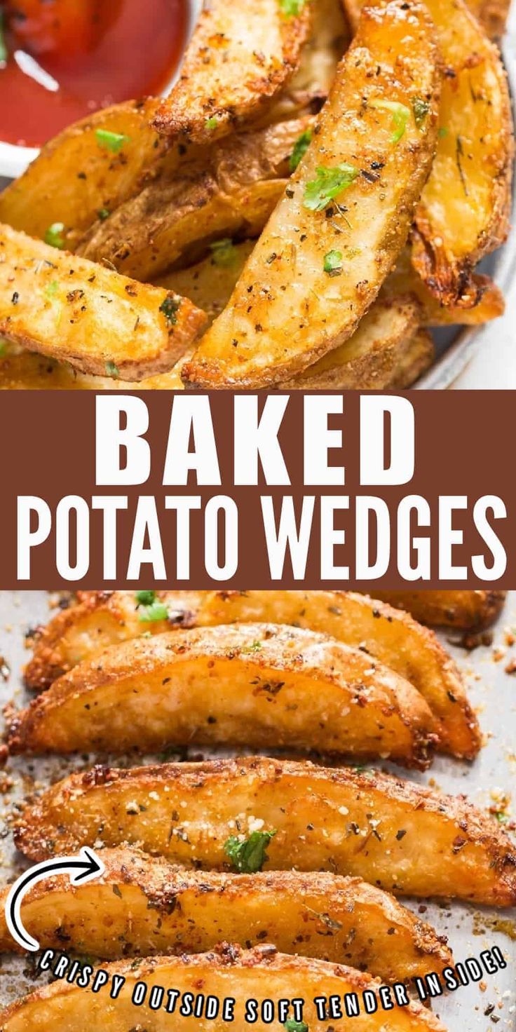 baked potato wedges on a baking sheet