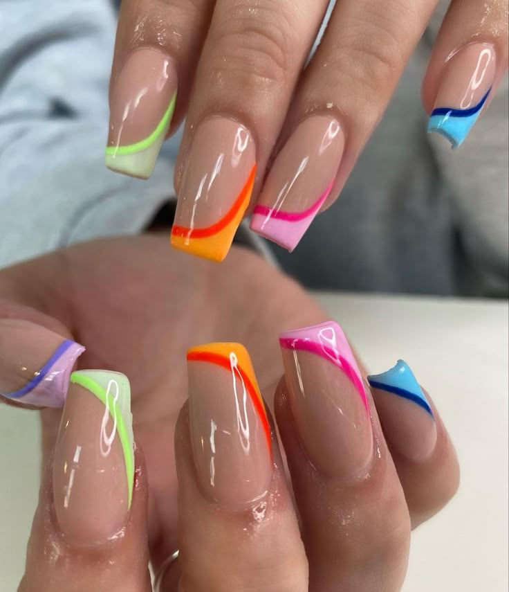 Colorful Nail, Edgy Nails, Simple Acrylic Nails, Acrylic Nails Coffin Short, Short Acrylic Nails Designs, Rainbow Nails, Coffin Nails Designs, Fire Nails, Dream Nails