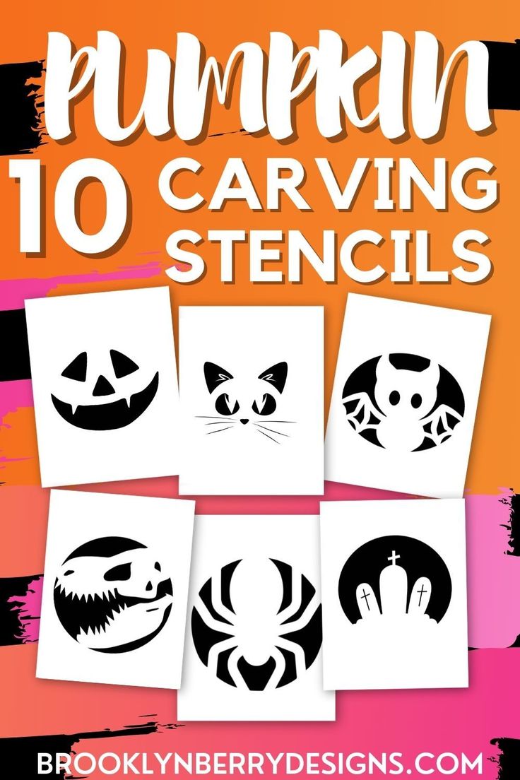 pumpkin carving stencils with the words pumpkin 10 carving stencils on them