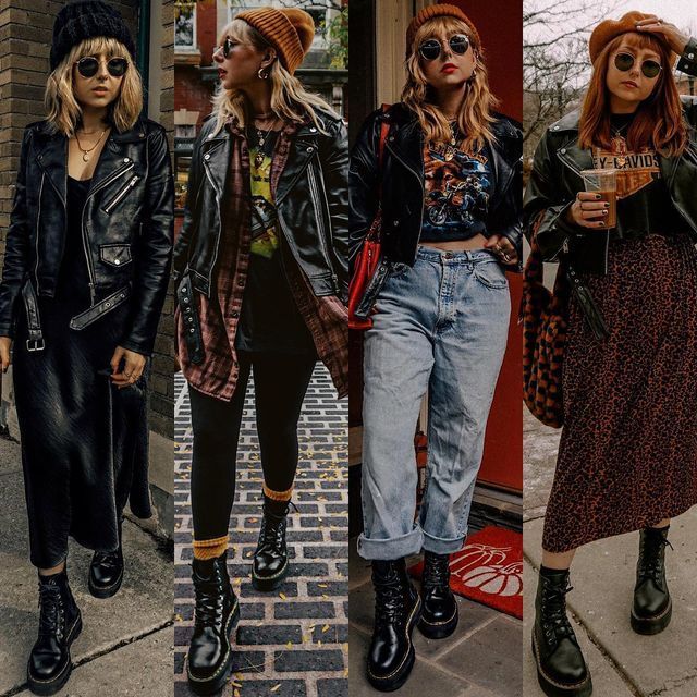 Cosy Grunge Outfit, J Boog Concert Outfit, Fall 2023 Fashion Trends Edgy, Fall Rocker Outfits, Edgy Thrifted Outfits, Billy Talent Concert Outfit, Cool Fashion Edgy, Biker Winter Outfit, Women’s Alt Fashion