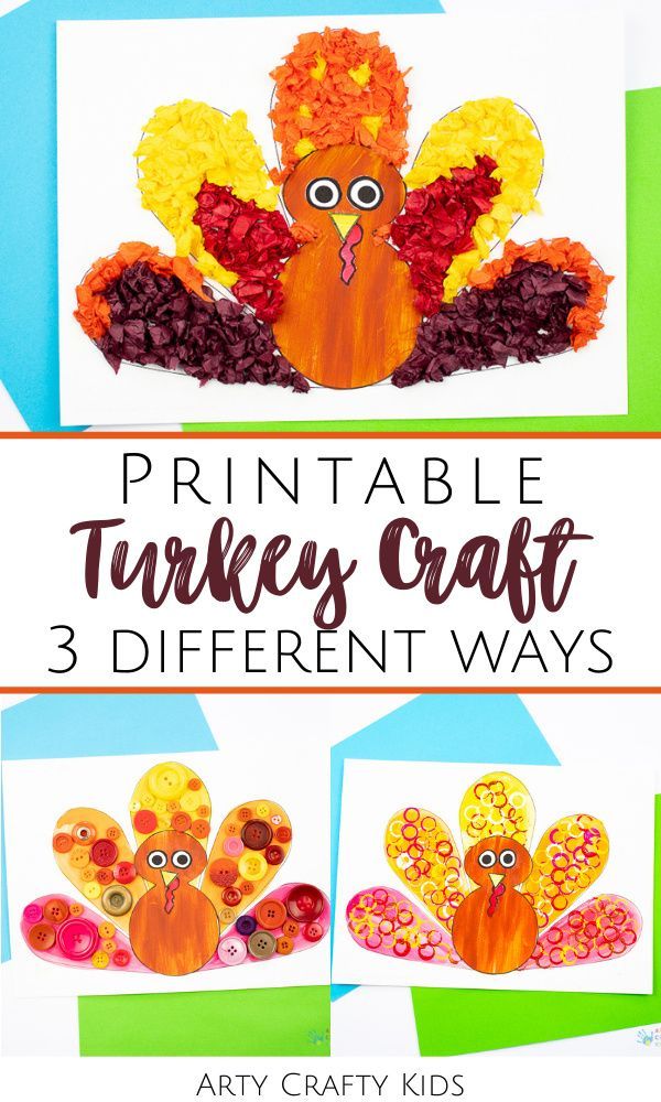 the turkey craft is made with construction paper