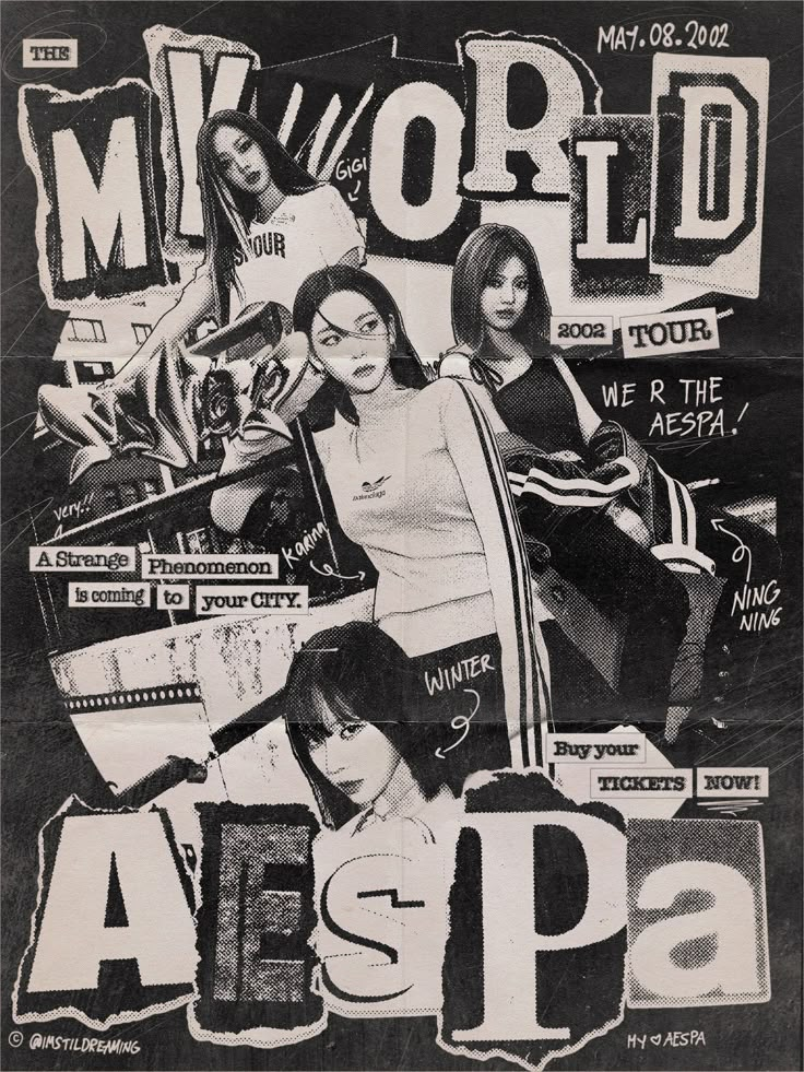 an advertisement for the band's upcoming album, world afapa is shown in black and white