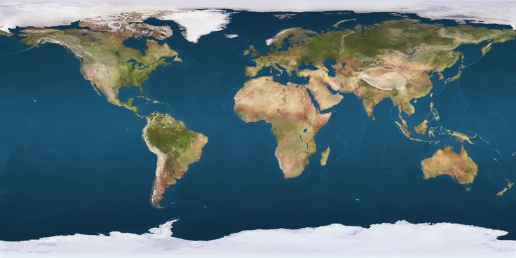 an image of the earth from space showing all its land and water cover, including oceans