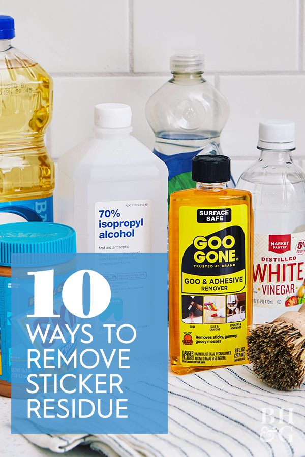 the top ten ways to remove sticker residue from your kitchen countertop, including cleaning products