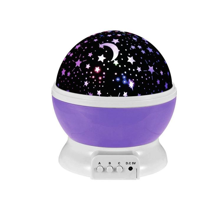 a purple and white speaker with stars on it