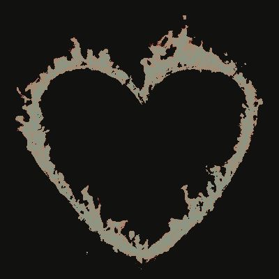 a heart shape drawn on top of a black background