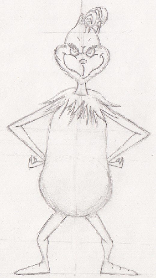 a pencil drawing of a cartoon character holding his hands on his hips and looking at the camera