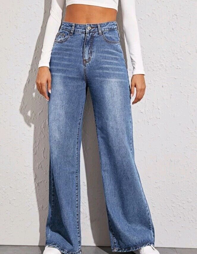 High Waist Wide Leg Jeans, Jean Large, Jean Vintage, Blue Streetwear, Denim Patterns, Loose Jeans, Women Denim Jeans, Casual Trousers, Denim Trousers