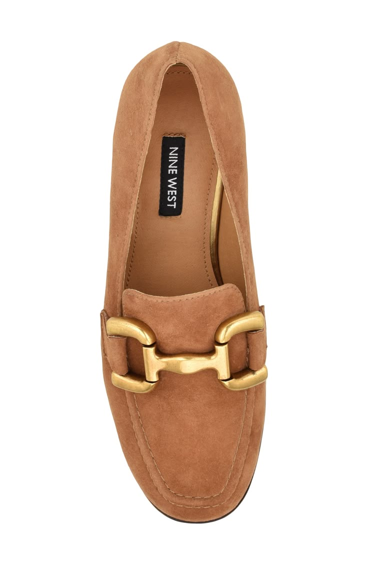 Bold tonal hardware imbues this sleek loafer with modern style to spare. Leather upper/synthetic lining and sole Imported Women’s Flat Shoes, Shoes For Winter Womens, Women’s Dress Shoes, Shoes For Work Business Casual, Fall Shoes 2024, Outfits With Loafers, Wide Width Shoes For Women, Work Flats Shoes, Foot Games