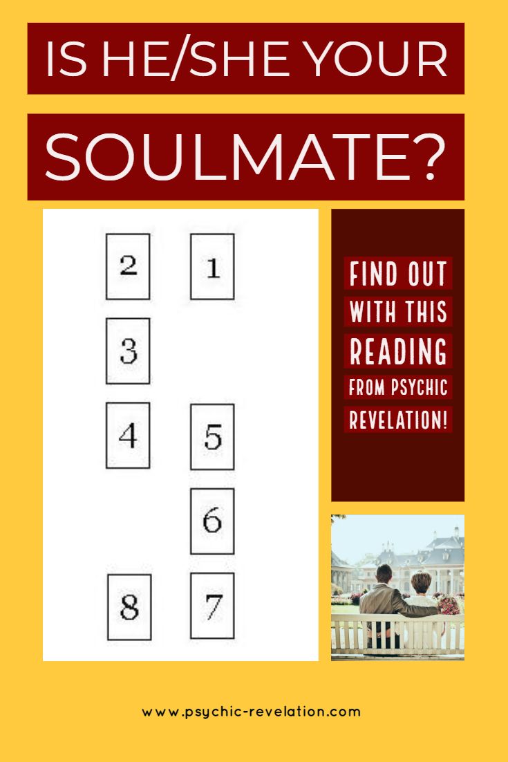 a book cover with the title is he / she your soulmate? find out with this reading from psychic revolution