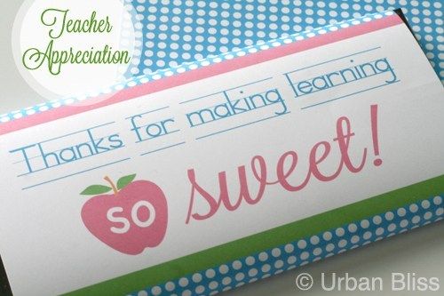 a teacher appreciation thank card with an apple on the front and words that say thanks for making learning so sweet