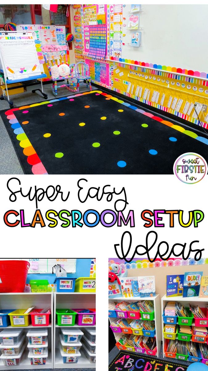 classroom setup ideas for the classroom with lots of books and toys on display in bins