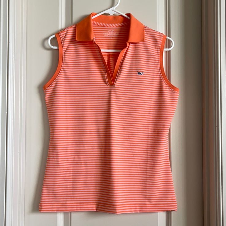 Women S Orange Stripes Nwt Approximate Measurements: Chest: 19” Length: 24.5” Fitted Sleeveless Tennis Tops, Casual Sleeveless Tops For Tennis, Sleeveless Summer Tennis Tops, Sleeveless Tops For Summer Tennis, Sleeveless Tennis Tops For Summer, Orange Sleeveless Athleisure Top, Orange Sleeveless Top For Athleisure, Casual Sleeveless Tank Top For Tennis, Sleeveless Orange Sports Top